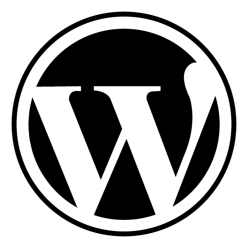 WordPress logo in black and white